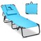 5-Position Adjustable Foldable Chaise Lounge Chair with Removable Pillows and Face Hole for Outdoors